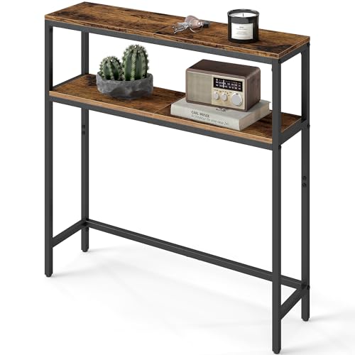 VASAGLE VASAGLE Console Table, 2-Tier Narrow Sofa Table with 2 Shelves — Build quality and design details up close