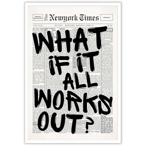 Drimiler Retro Black And White Newspaper Poster What If It All Works O — Key features at a glance