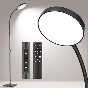 PACOVY Floor Lamp, Adjustable Height LED Standing Reading Lamp for Living Room & Bedro