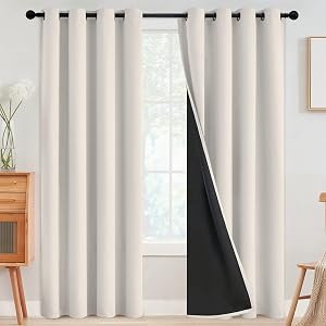 SimpleHome 100% Blackout Curtains for Bedroom,Thermal Insulated Grommet Window Drapes Room