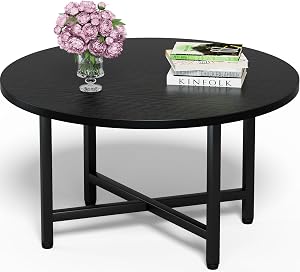 FAMIDGE Coffee Table, 23.6" Coffee Tables for Living Room, Round Coffee Table with Me