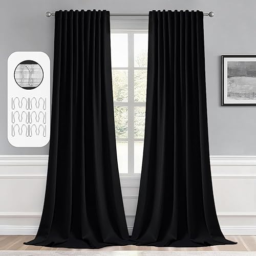 MIULEE Back Tab Blackout Curtains 120 Inch Long 2 Panels Set for Livin — Real-world performance testing in action