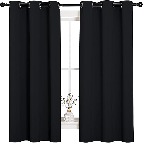 NICETOWN Halloween Pitch Black Solid Thermal Insulated Grommet Blackou — Manufacturer product photo — nicetown vs deconovo blackou