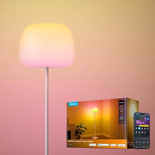 Govee Lantern Floor Lamp, Halo Gradient RGBIC Smart Corner Lamp with L — Build quality and design details up close