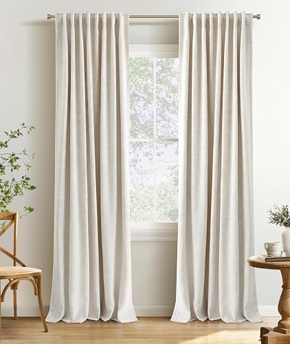 INOVADAY 100% Blackout Curtains 84 Inches Long 2 Panels Set, Back Tab/ — Build quality and design details up close