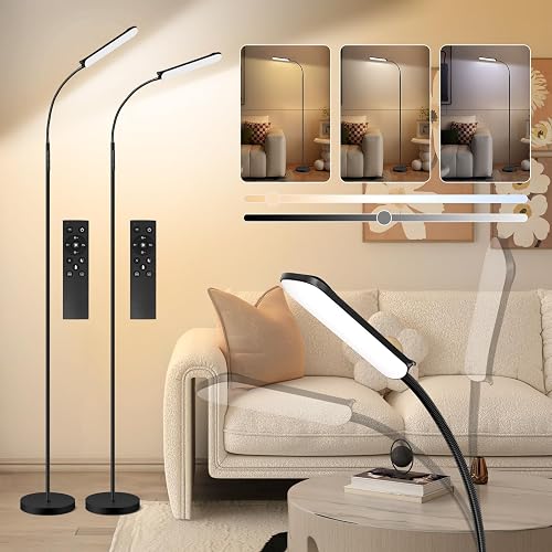 FRIDEKO HOME 2 Pack Dimmable LED Floor Lamps,1800LM 4CCT Gooseneck Lig — Our recommended configuration for best results