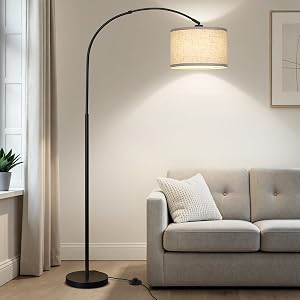 Seaside village Arc Floor Lamps for Living Room, Modern Standing Lamp with Adjustable Hang