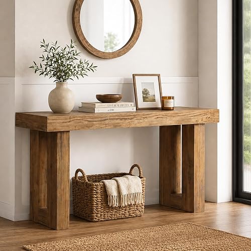 HOKYHOKY Reclaimed Solid Wood Console Table, 59