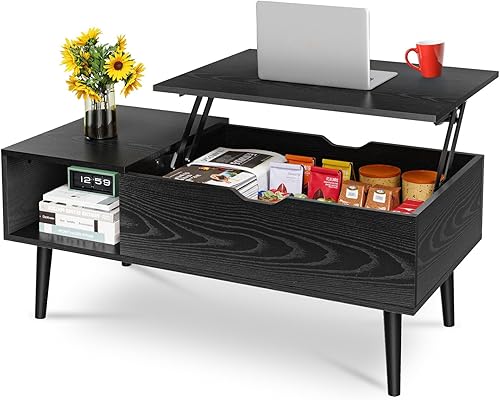 OLIXIS Wood Lift Top Coffee Table with Hidden Compartment and Large St — Key specifications at a glance