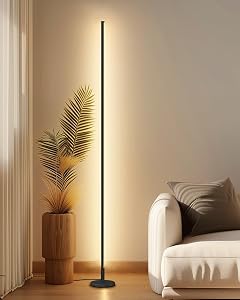 TACAHE Minimalist Corner Floor Lamp - 2700K-6500K Dimmable LED Night Light - Modern Standi