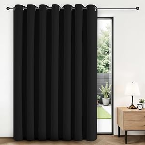 Joydeco Blackout Patio Sliding Door Curtains 84 Inches Long, Grommet Privacy Room Divider