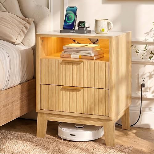 Fluted Nightstand with Charging Station and LED Lights, Modern Bedside — Complete testing methodology overview