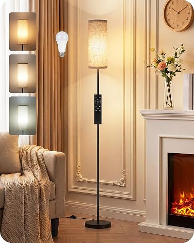 64.4” Slim Floor Lamp for Living Room with Magnetic Remote and Foot Sw — Build quality and design details up close