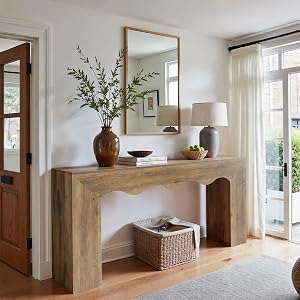 Tribesigns 63" Farmhouse Console Table, Wooden Couch Table Behind Sofa with Storage,