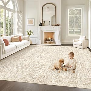 Living Room Rugs 8x10: Washable Moroccan Geometric Boho Rug Farmhouse Non Slip Stain Resis
