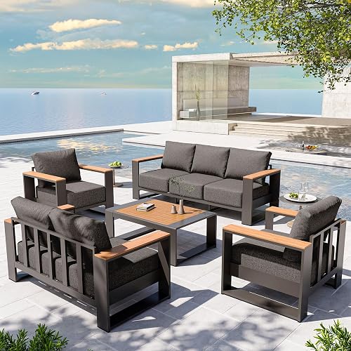 ComfCove Oversized Aluminum Patio Furniture Set, 5 Pieces Luxury Outdo — Build quality and design details up close