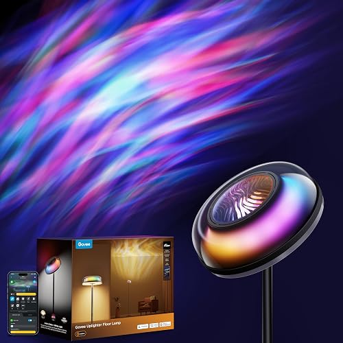 Govee Uplighter Floor Lamp for Living Room, RGBIC Ripple Projector, Fl — Build quality and design details up close