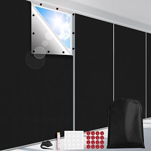 FADOTY Blackout Curtains for Bedroom, Portable 100% Black Out Window Cover Film, Cuttable
