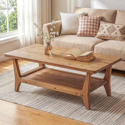 LITTLE TREE Solid Wood Coffee Table, 47-Inch Living Room Center Table — Real-world performance testing in action